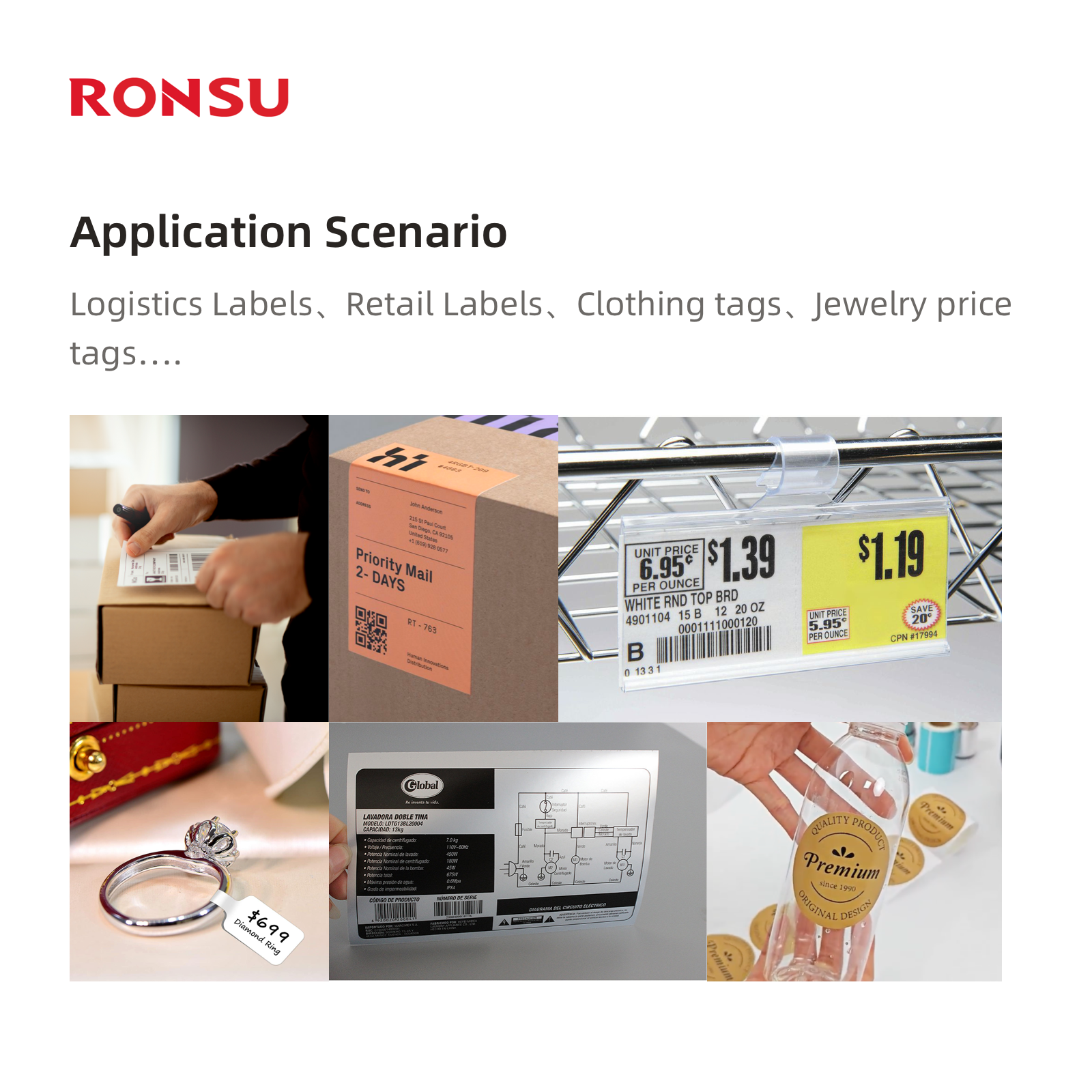 Desktop Thermal Transfer Ribbon Label Printer, Stable and Durable, Suitable for Logistics and Supermarkets