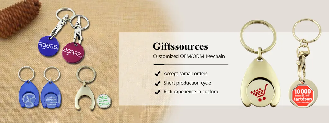 Promotional Customer Logo Trolley Coin Key Tag