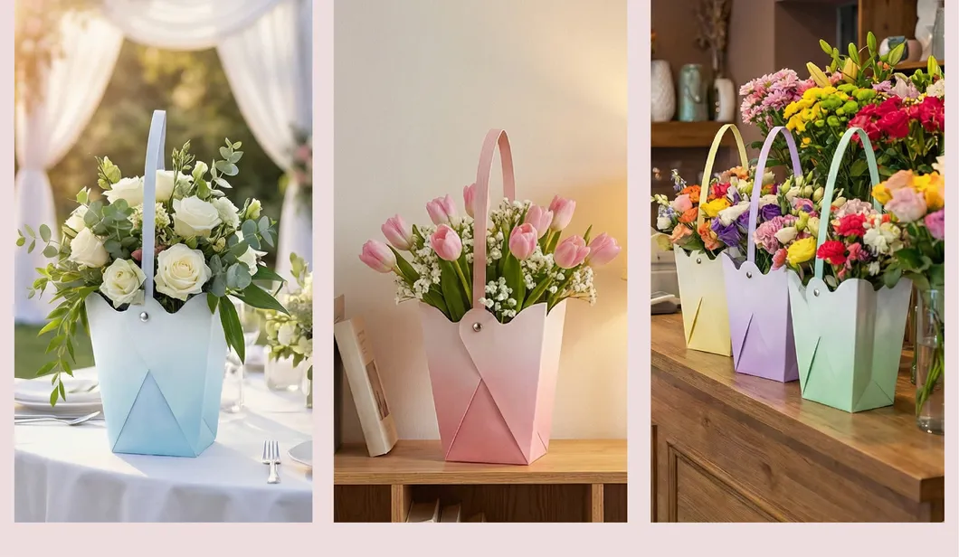 Custom Printed Flower Handbags - Eco-Friendly Promotional Gift & Retail Packaging