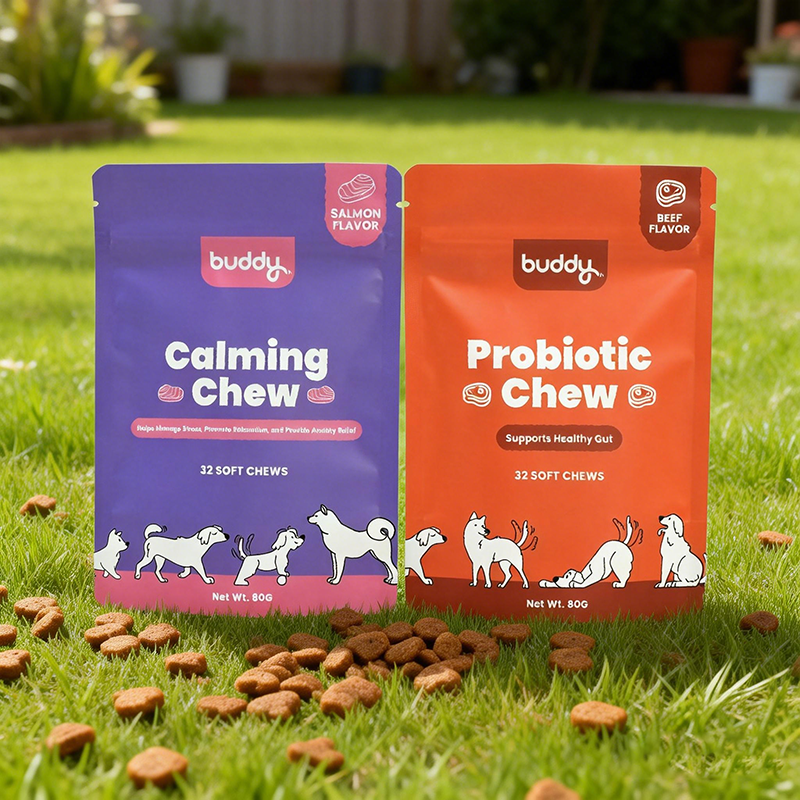 Custom Printed Resealable Zip Lock Moisture Proof Dog Chews Food Packaging Stand up Pouch Plastic Mylar Bag