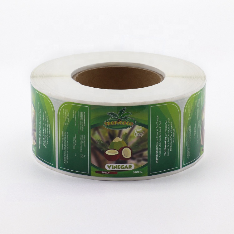Custom Self Adhesive Package Labels Roll Printed Stickers Waterproof Juice Bottle Food Safety Label For Food Packaging