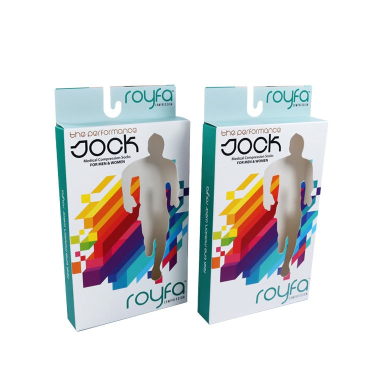 Custom Hangable Window Box Printing with Pre Cut Slot and Clear Film for Cosmetic Packaging
