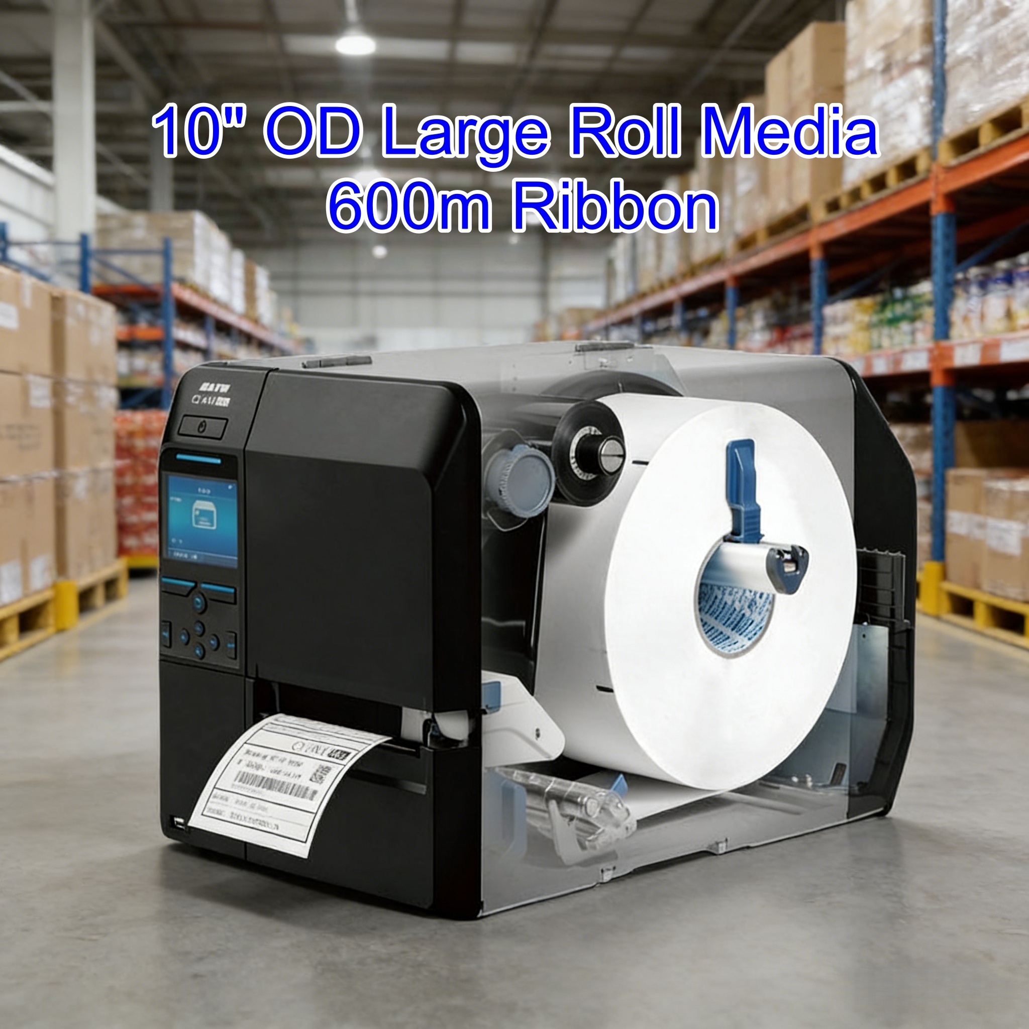 Industrial Label Printer with Dual Printing Mode, Thermal Transfer Barcode Printer for Manufacturing Warehouse Bulk Printing