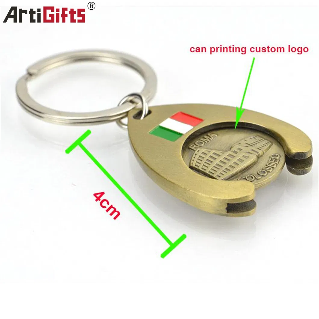 Promotional Customer Logo Trolley Coin Key Tag
