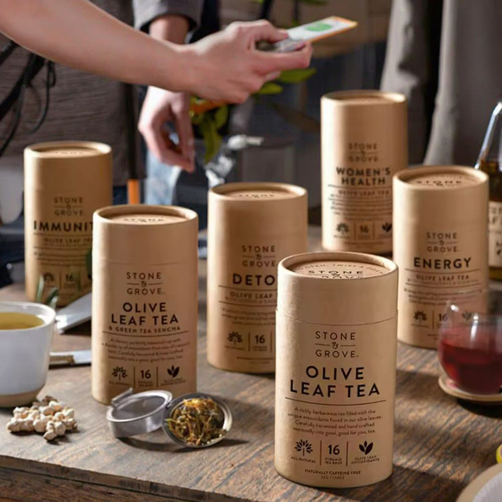 Wholesale Biodegradable Custom Printed Food Grade Kraft Tea Canister Eco Friendly Loose Leaf Tea Storage Packaging Container