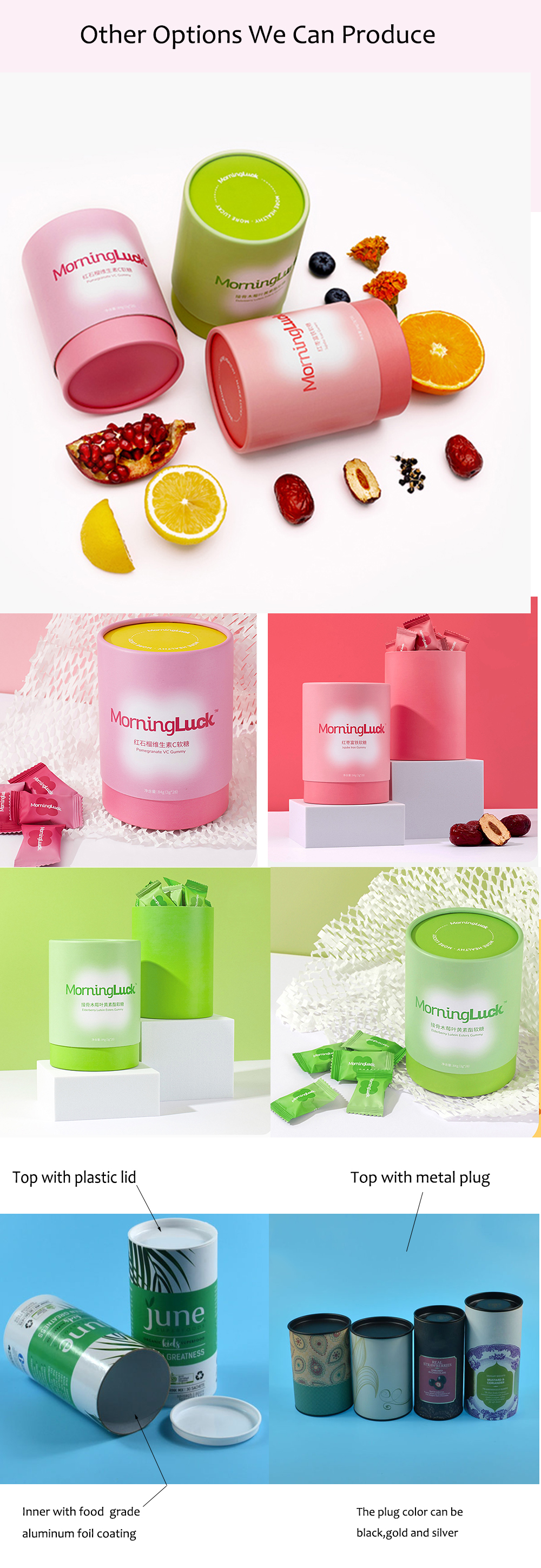 Wholesale Biodegradable Custom Printed Food Grade Kraft Tea Canister Eco Friendly Loose Leaf Tea Storage Packaging Container