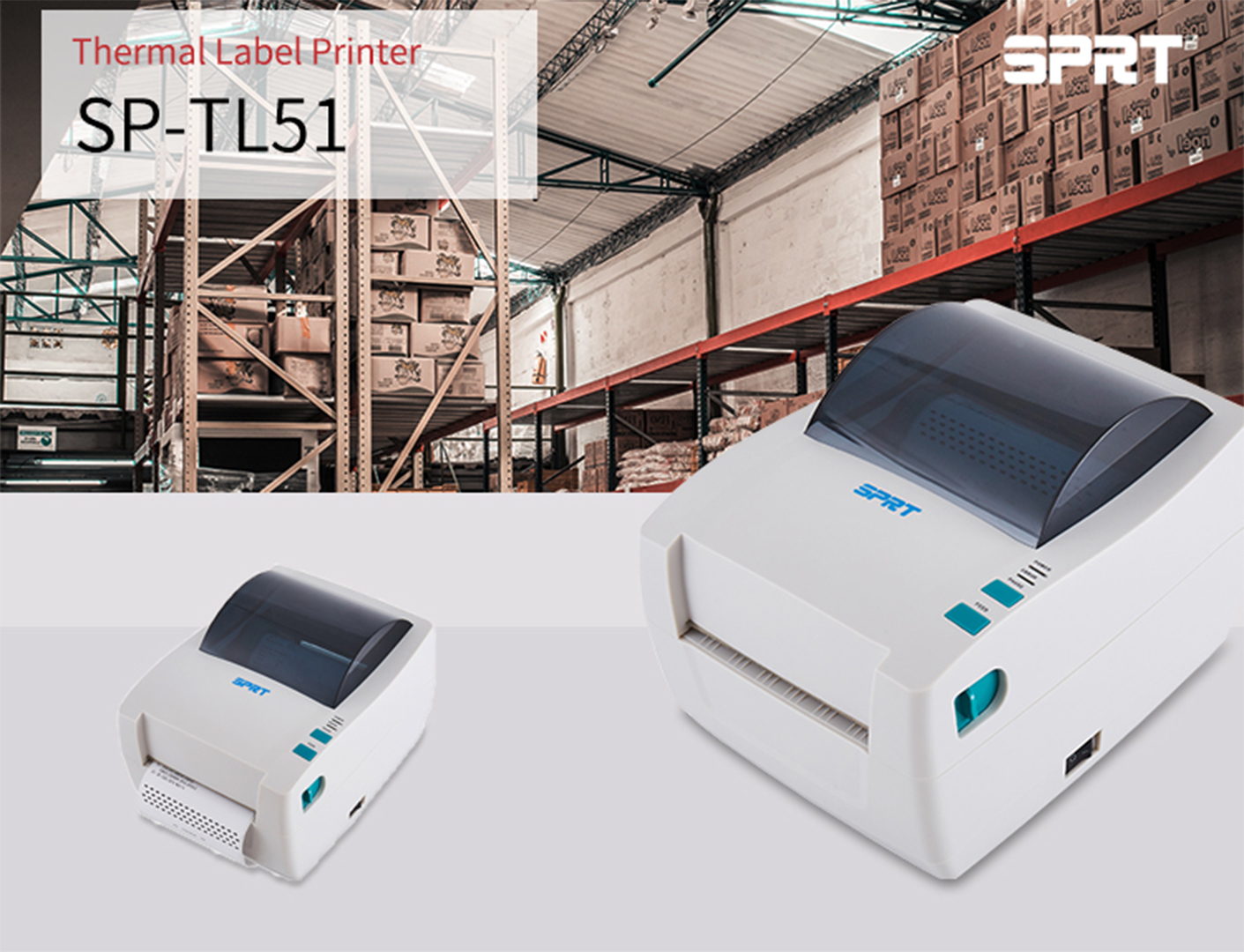 High Efficiency Direct Thermal Barcode Printer SP-TL51 4x6 Thermal Label Printer in Stock