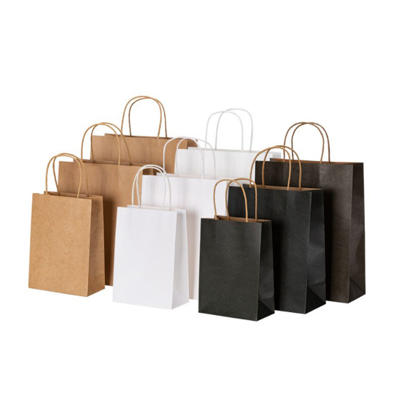 Biodegradable Color Kraft Paper Bag Takeaway Bag Rectangular for Coffee Milk Tea Food Paper Bag Customized Size