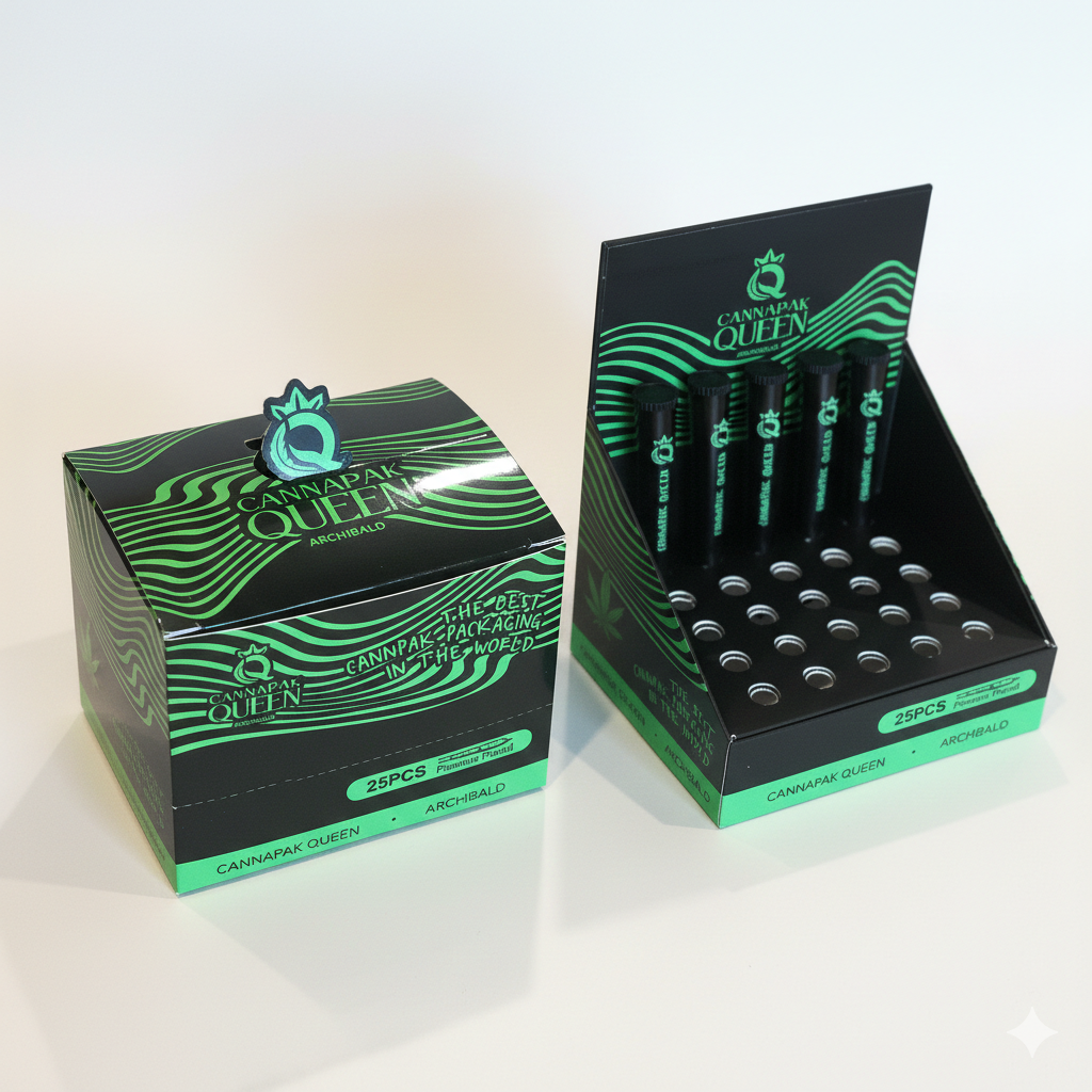 Brand Custom Rolled Paper Cone Boxes UV Printed Recyclable Organic Rolling Cone Packaging Box for Head Shops Dispensary