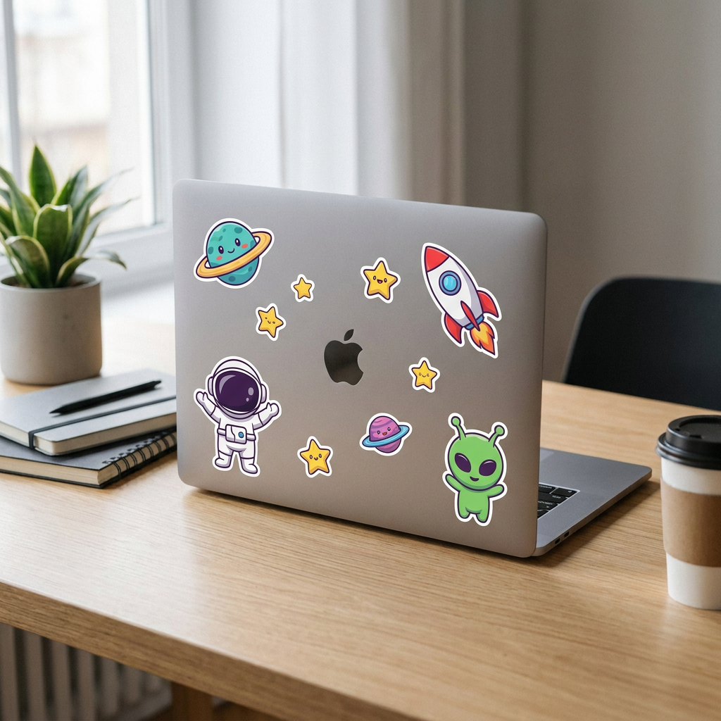 Personalized Die Cut Holographic Stickers Custom Logo Vinyl Decals Waterproof Anti-UV Cartoon Bottle Label For Small Business