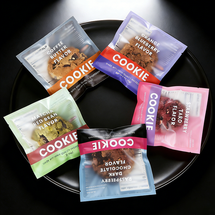 Customized Logo Printed Design Food Grade Baking Packaging Bread Bag Laminated Plastic Small Clear Heat Sealing Cookie Bags