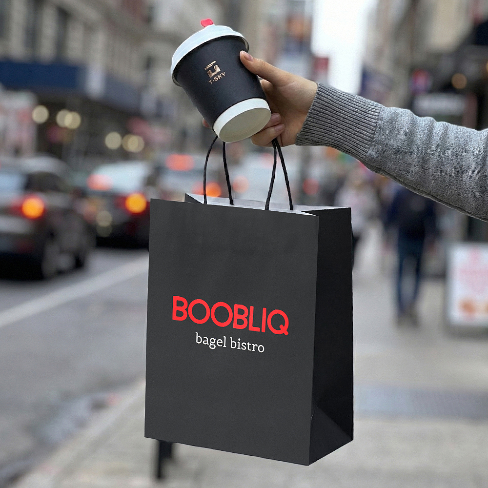Custom Logo Eco-Friendly Disposable Commercial Use Bakery Bagel Kraft Paper Bags for Food Packaging in Cake Shops Dessert Stores