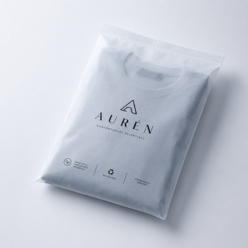 Biodegradable Glassine Paper Clothing Bags Custom Logo Printed Eco Friendly Recyclable Packaging Pouches for Fashion Brand