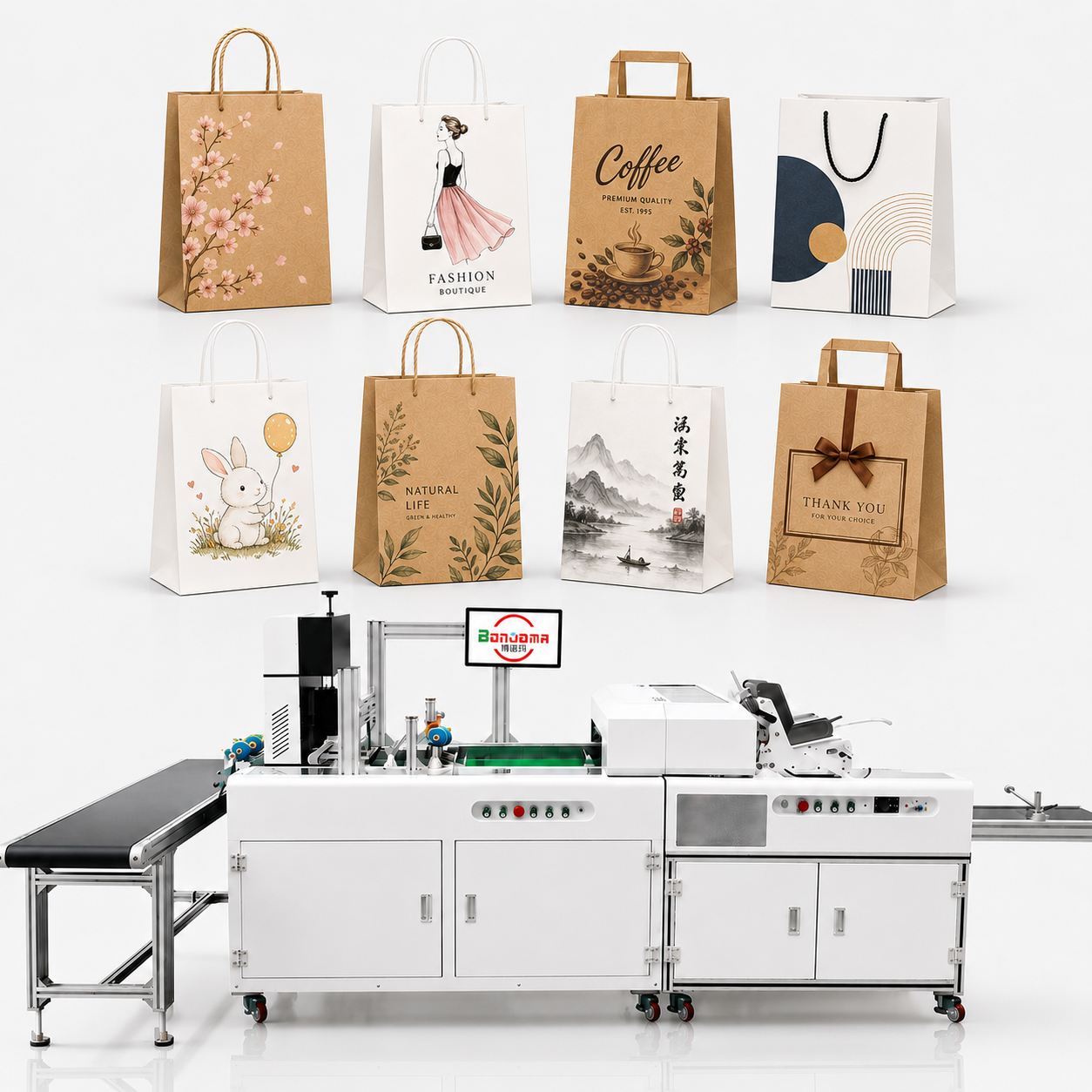 High Precision UV Inkjet Printer for Kraft Paper Bags Packaging Bags Personalized Design Printing Line Supplier Factory Sale