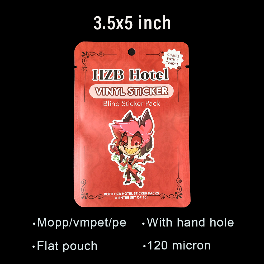 Custom Digital Printing Small Mylar Flat Sachet 3 Side Seal Plastic Foil Heat Seal Bags for Blind Box Packaging