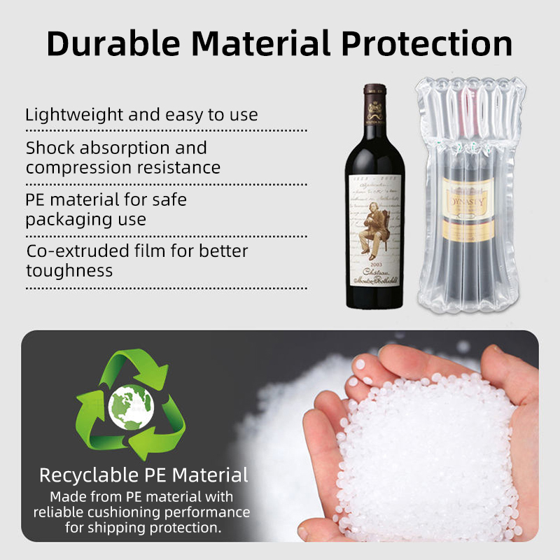 AIR-DFLY Eco Friendly Custom Air Column Bag Inflatable Wine Bottle Protector Cushion Packaging Bag
