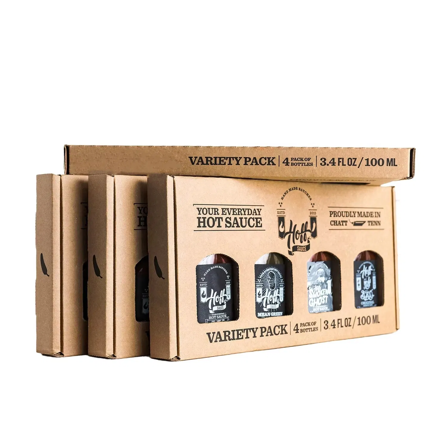 Chili Hot Sauce Bottle Corrugated Paper Packaging with Paper Insert Custom Logo Printed Promotional Sturdy Shipping Box Bottle Jar Pack for Soy Sauce
