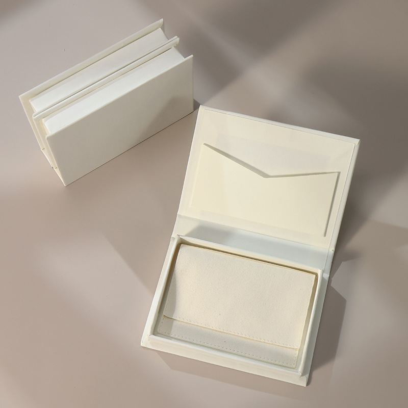 Factory Luxury Magnetic Book Style Jewellery Box Set Custom Logo Eco-Friendly Cardboard Jewelry Box with Pouch for Jewelry Brand
