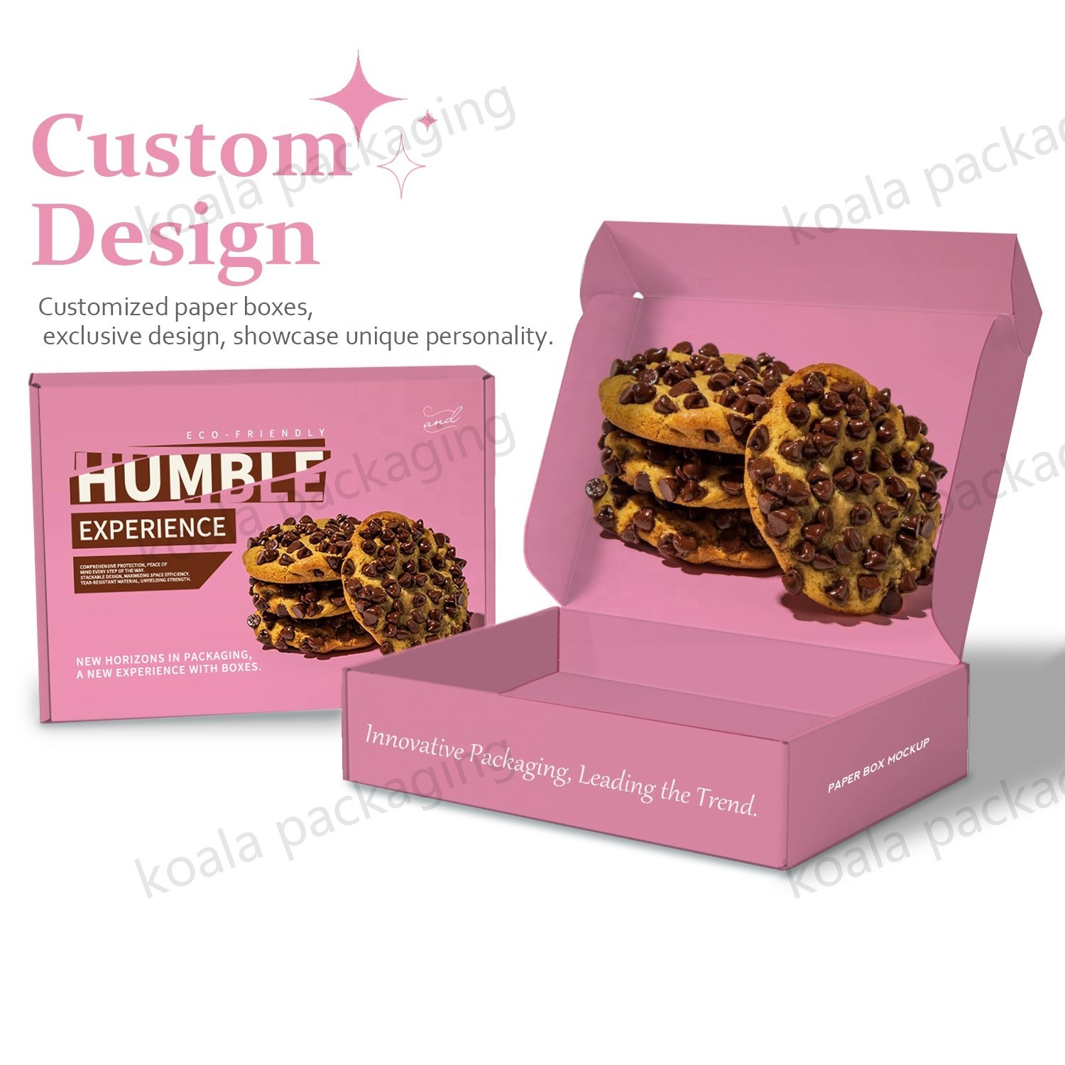 Recycled Custom Printed Food Grade Sliding Drawer Open Paper Cardboard Sweet Pastel Cookie Packaging Boxes Package With Dividers
