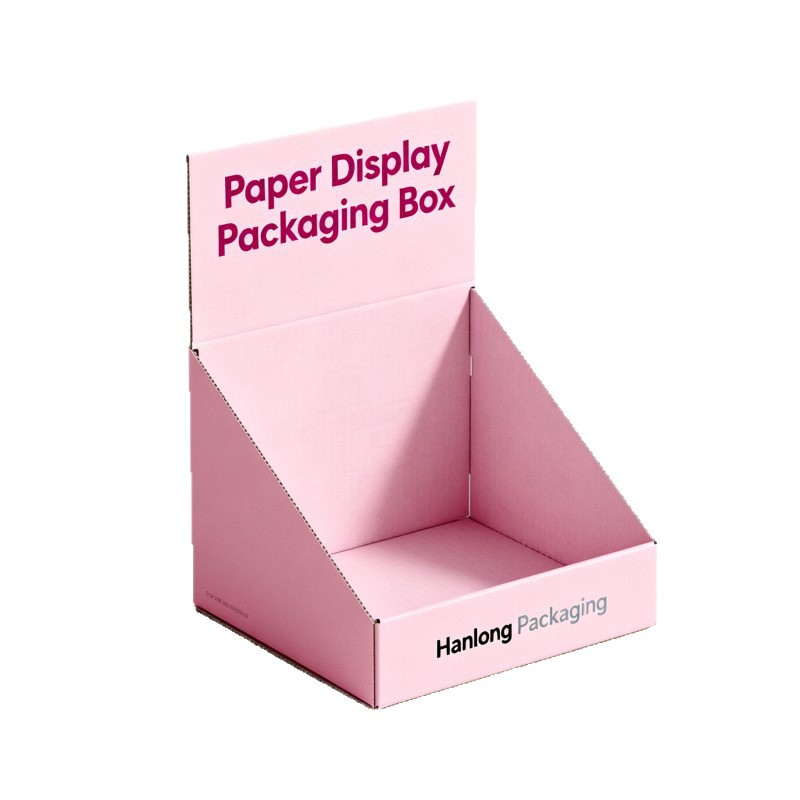 Custom Retail Kraft Paper Folders Display Packaging Box with Varnishing Recyclable POS Corrugated for Promotion