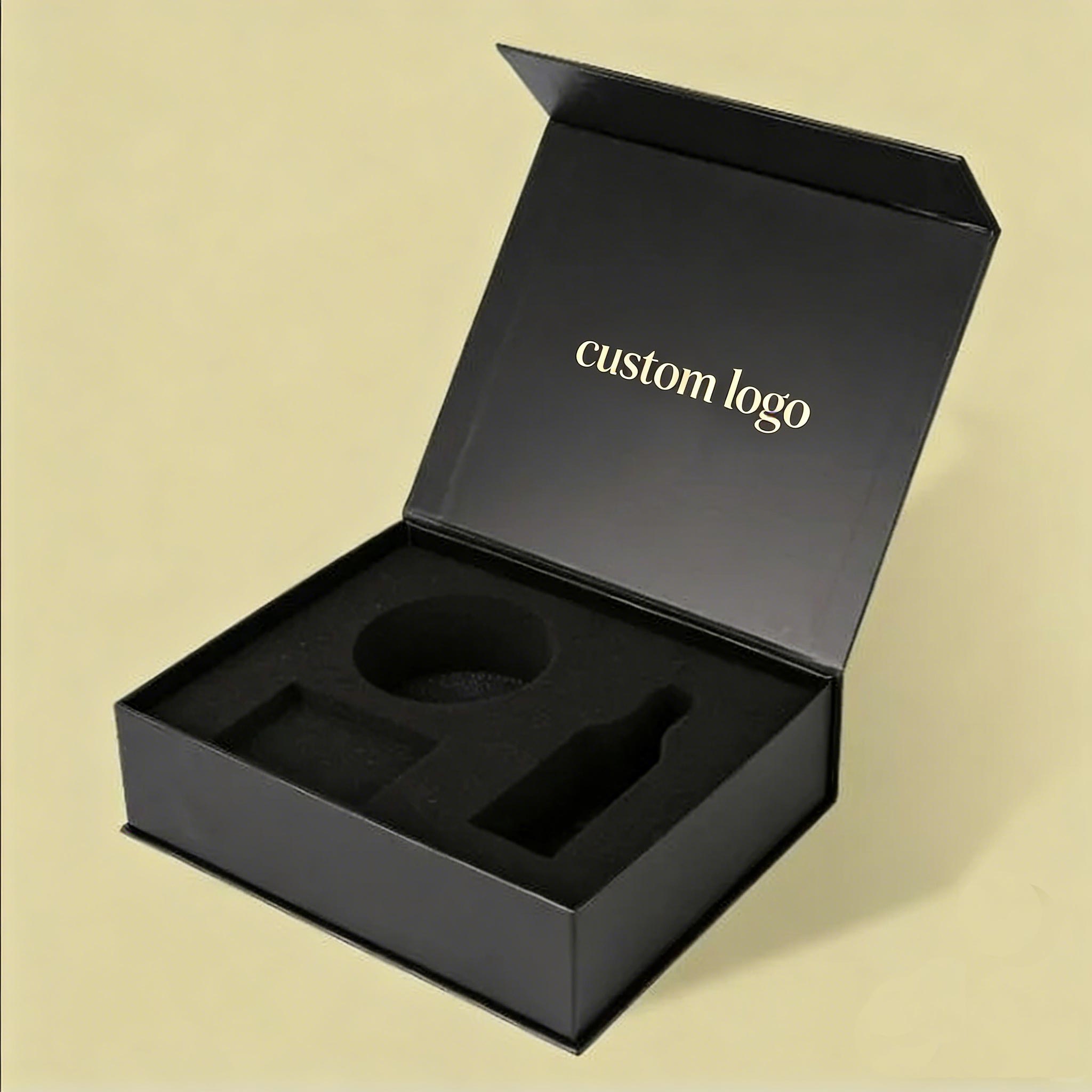 Custom Logo Gold Foil Embossed Magnetic Closure Cardboard Paper Gift Box Packaging for Cosmetic Jewelry Brand Presentation