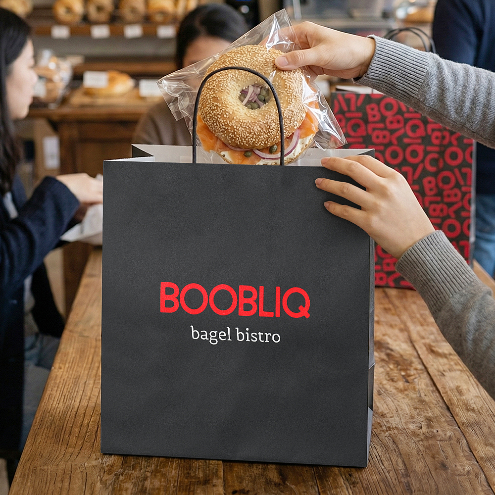 Custom Logo Eco-Friendly Disposable Commercial Use Bakery Bagel Kraft Paper Bags for Food Packaging in Cake Shops Dessert Stores