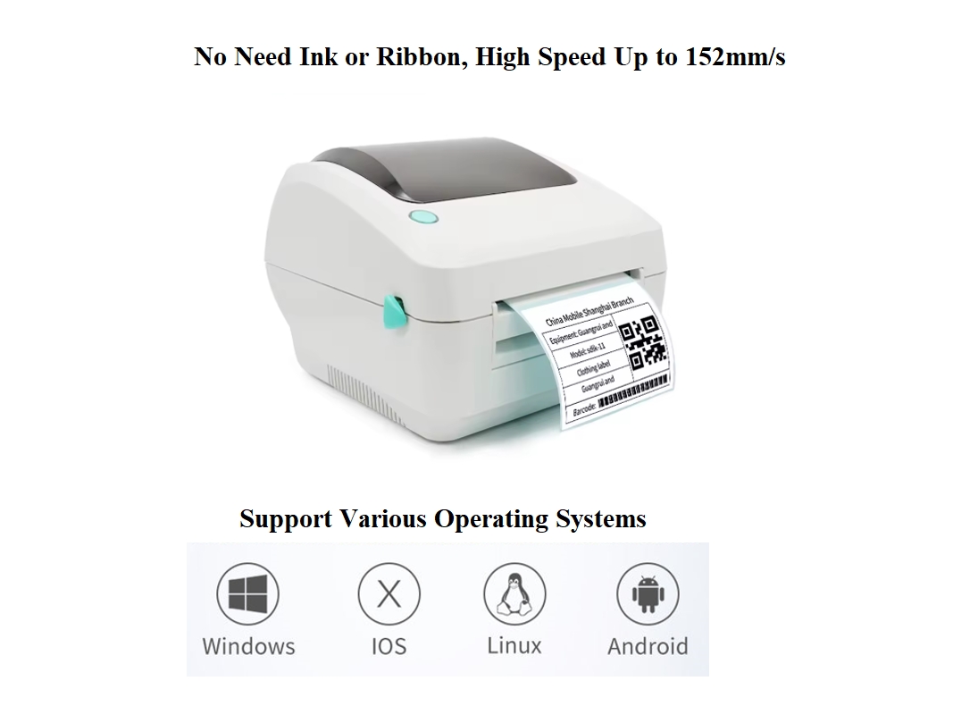 4 Inch Direct Thermal Label Printer Airway Bill Shipping Label for Carton Box and Warehouse Logistics in Stock USB
