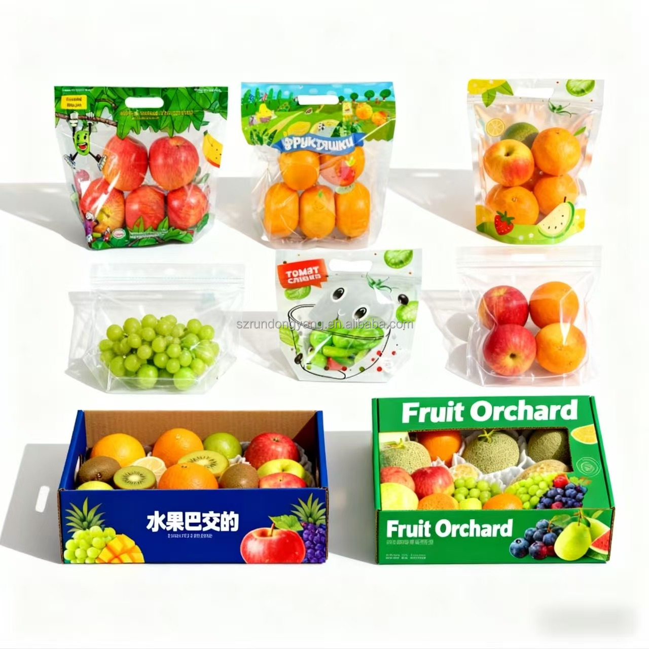 RDY Waxed Moisture Proof Customize Folding Cucumber Fruit Vegetable Cherry Food Lettuce Tomato Paper Corrugated Packaging Box