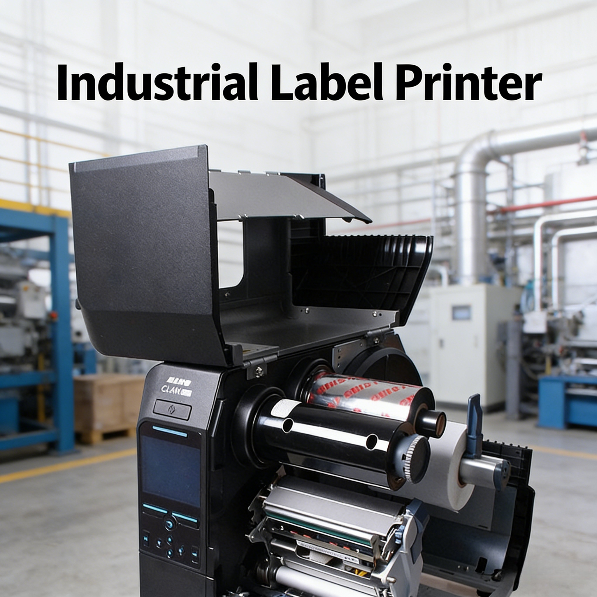 Industrial Label Printer with Dual Printing Mode, Thermal Transfer Barcode Printer for Manufacturing Warehouse Bulk Printing