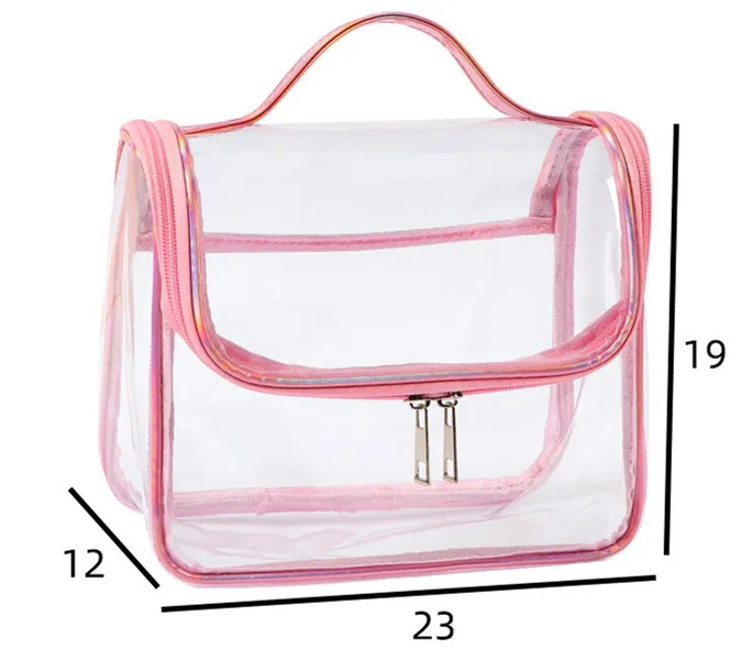Clear PVC TPU Customizable Large Capacity Makeup Bag with Handle for Promotional Gift or Beach Use