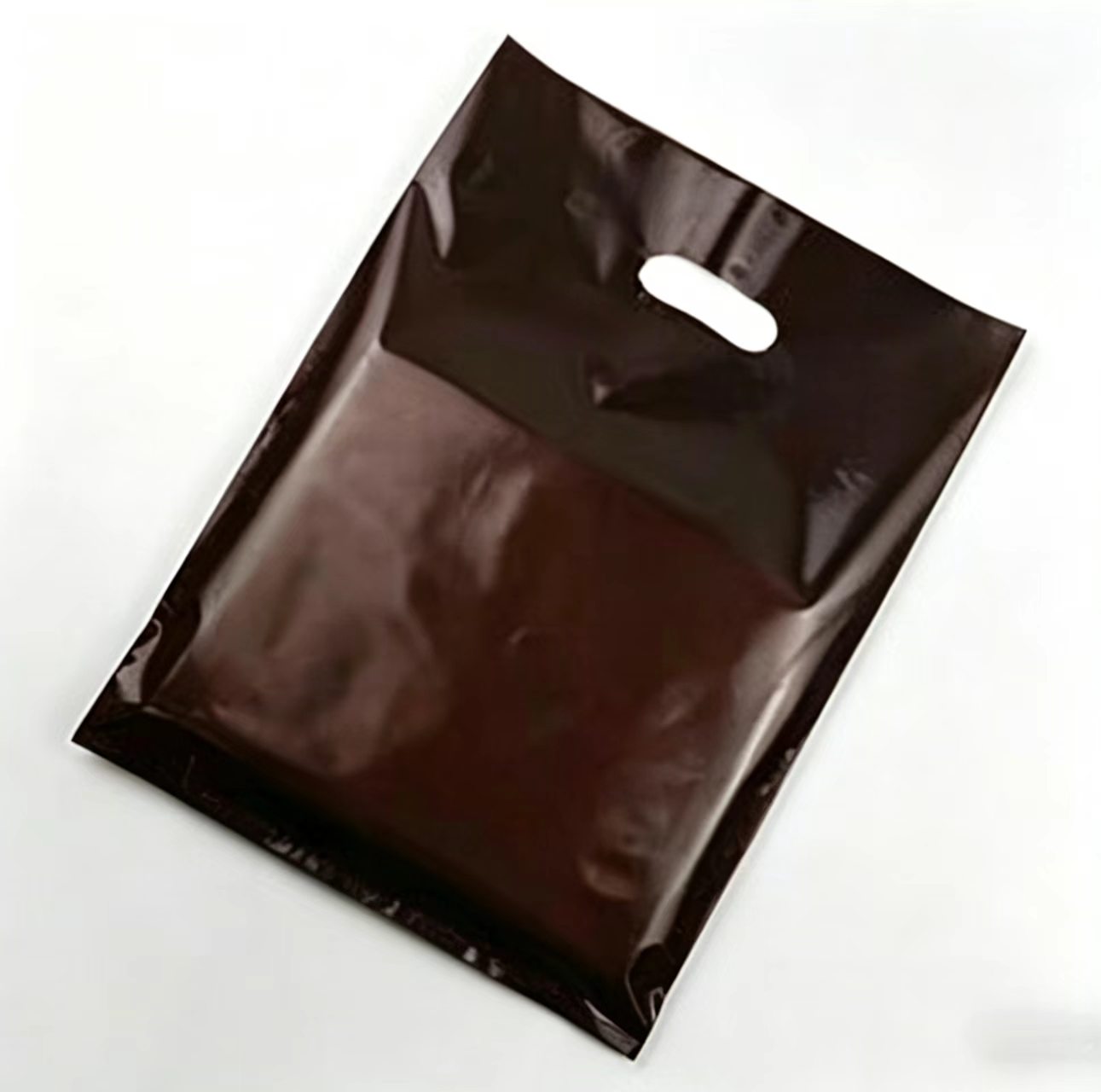 Wholesale Luxury PE Die Cut Handle Shopping Bag Custom Logo Polyethylene Packaging Bag for Jewelry Ring Necklace Clothing Stores