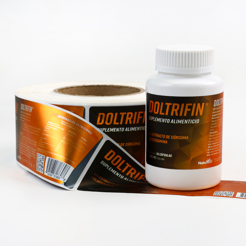 Custom Waterproof Self-adhesive Packaging Label Roll Private Sticker Label Vitamin Supplement Labels For Medical Bottle Logo