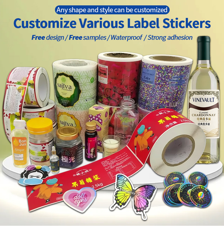 Waterproof Custom Luxury Logo Packaging Cosmetics Bottle Vinyl Pet Gold Foil Labels Roll Biodegradable Shampoo Stickers Printing