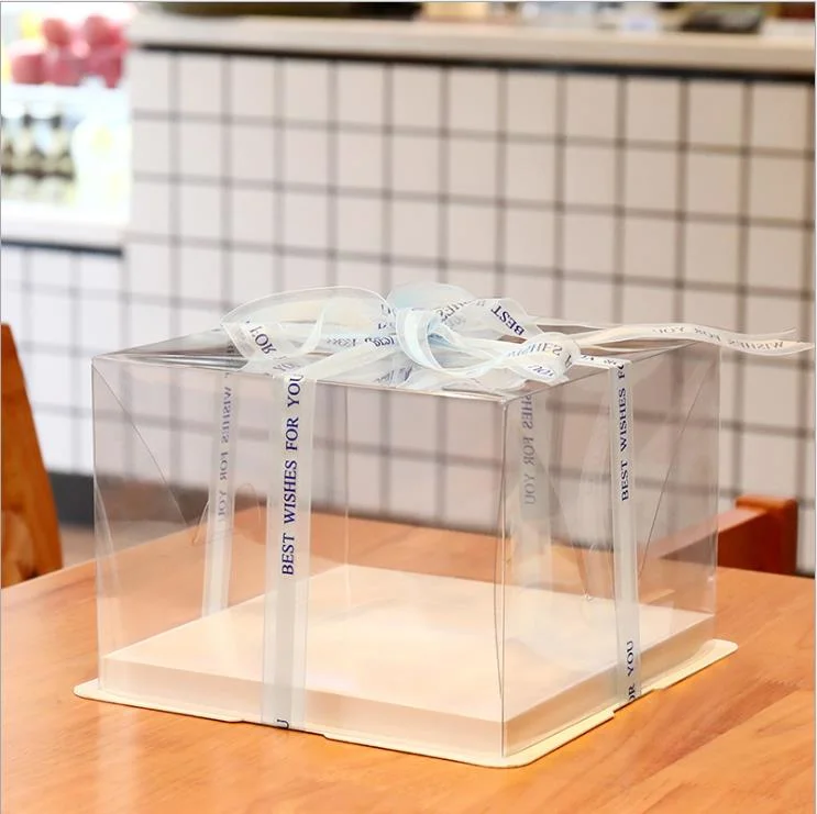 PET/PVC/PP Plastic Promotional Gift Packaging Disposable Food Container for Cake
