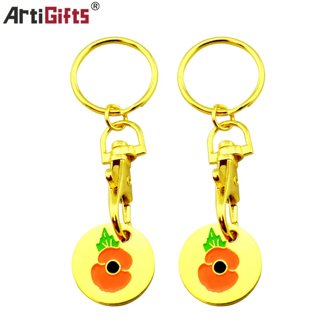 Promotional Customer Logo Trolley Coin Key Tag