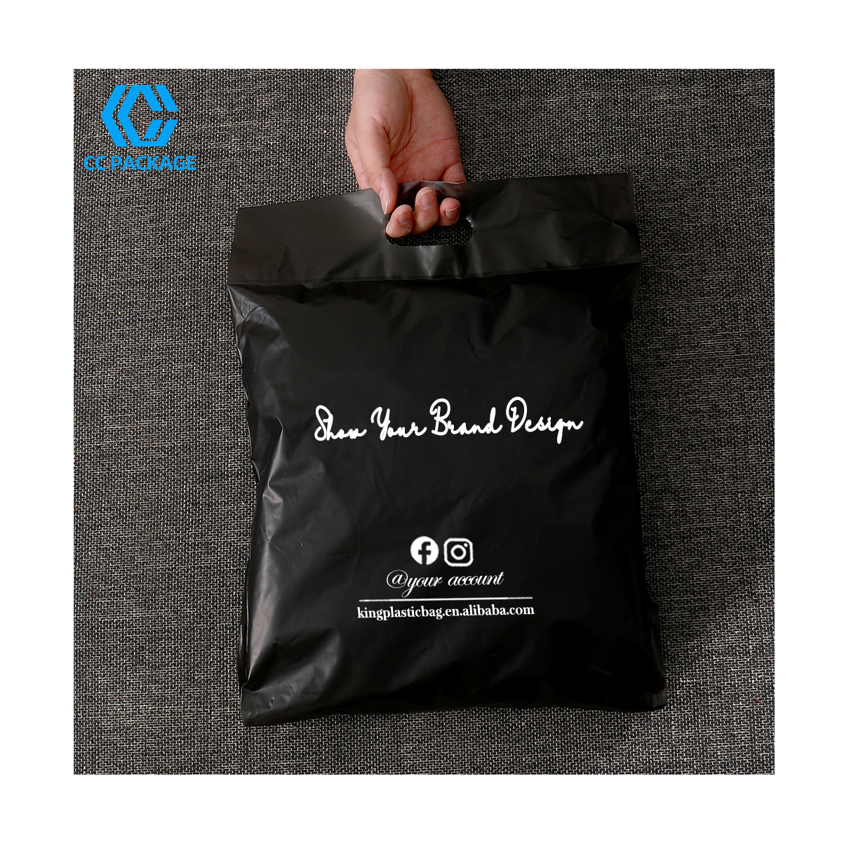 Custom Plastic Packaging Bags Poly Mailer With Handle Shipping Self Adhesive Mailers Mailing Bags for Shipping Clothing Clothes