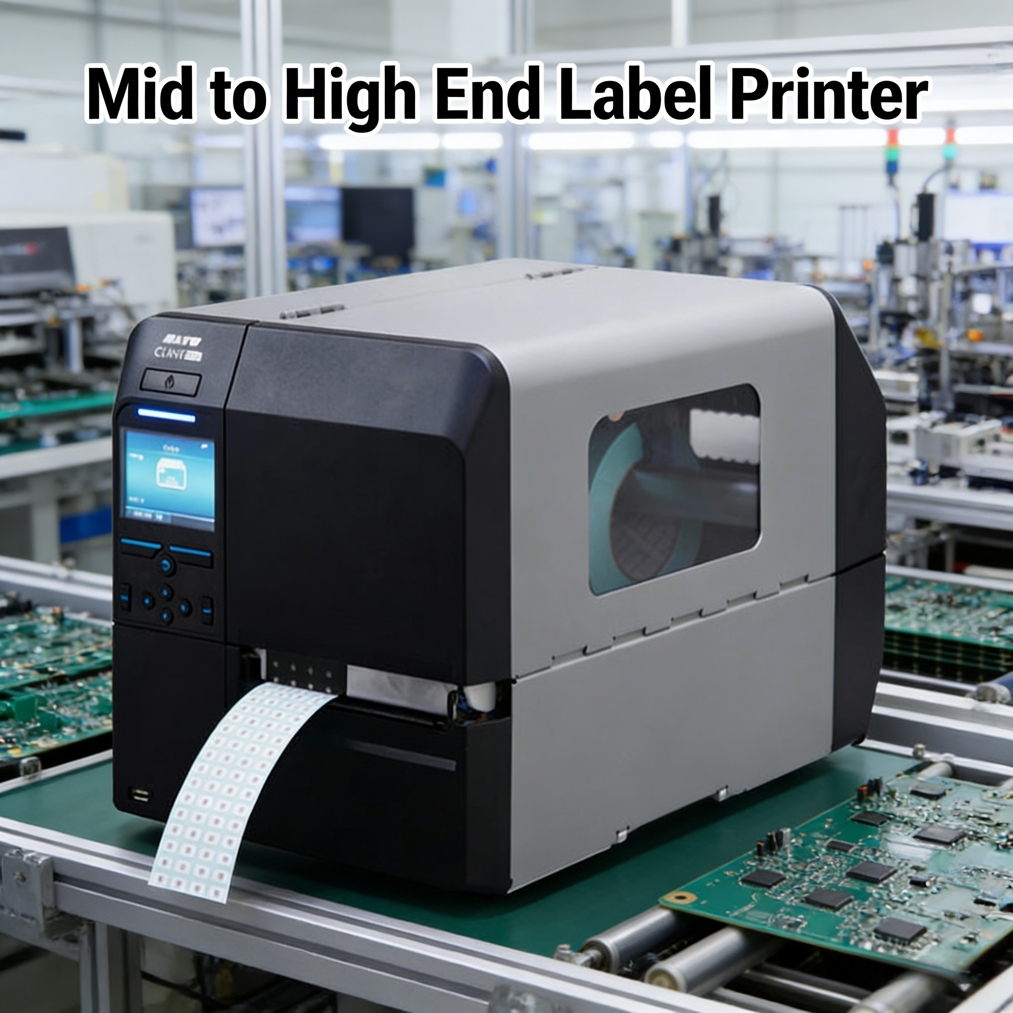 Industrial Label Printer with Dual Printing Mode, Thermal Transfer Barcode Printer for Manufacturing Warehouse Bulk Printing