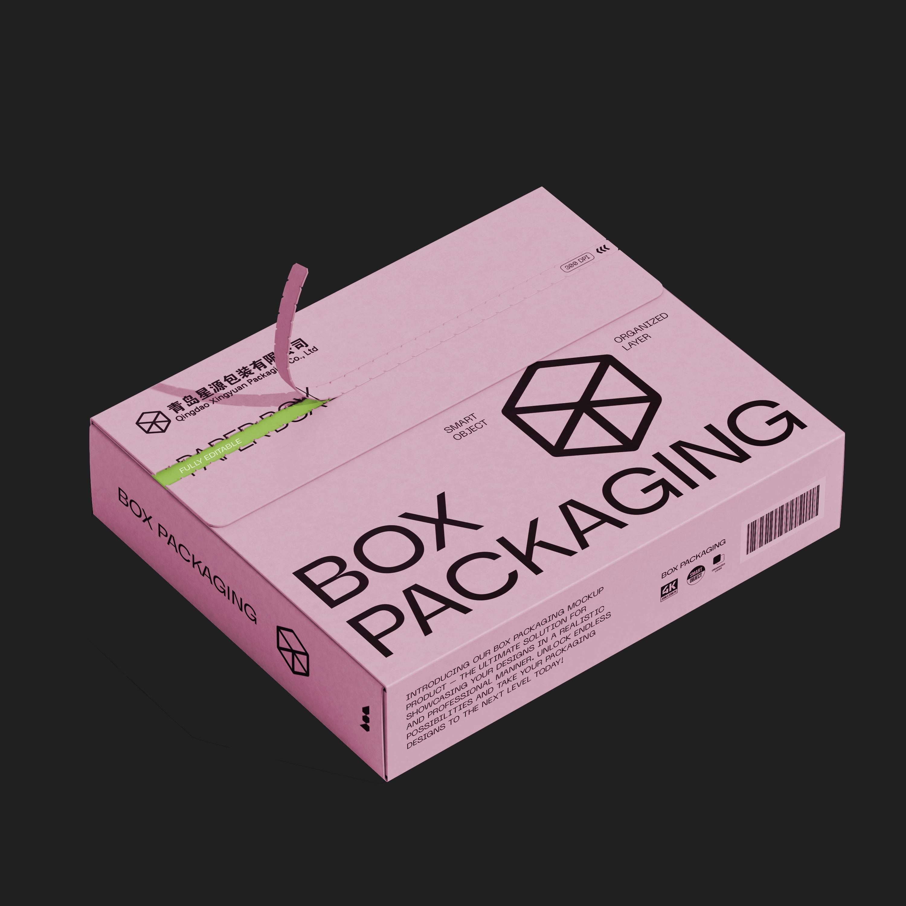 Customized Thick Eco-Friendly Recyclable Paper Box Durable Candies Desserts Tear Zip Embossed Matt UV Coating