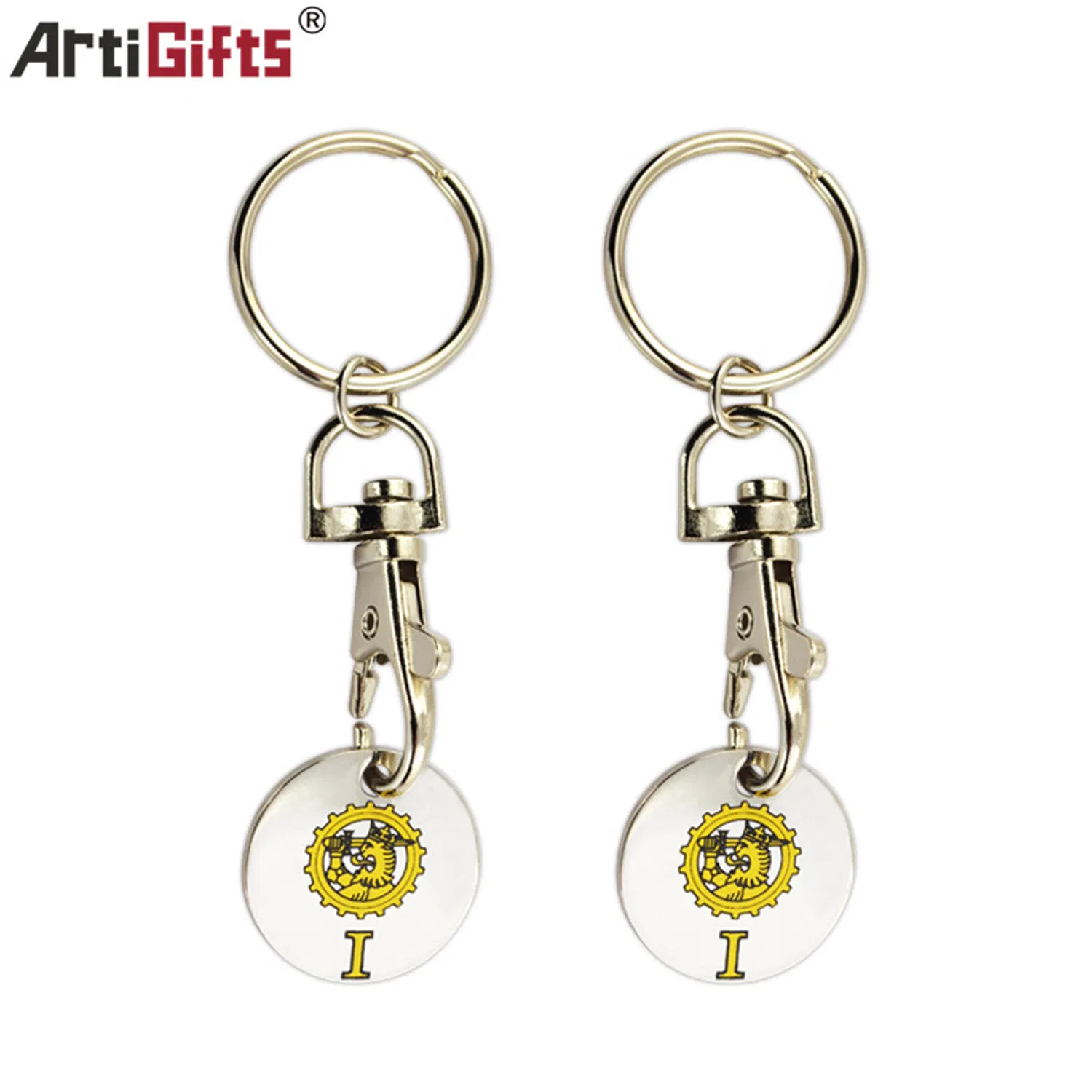 Promotional Customer Logo Trolley Coin Key Tag