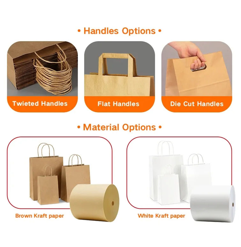Custom Printed Your Own Logo Reusable Cheap Price Shopping Gift Kraft Paper Bags With Handles