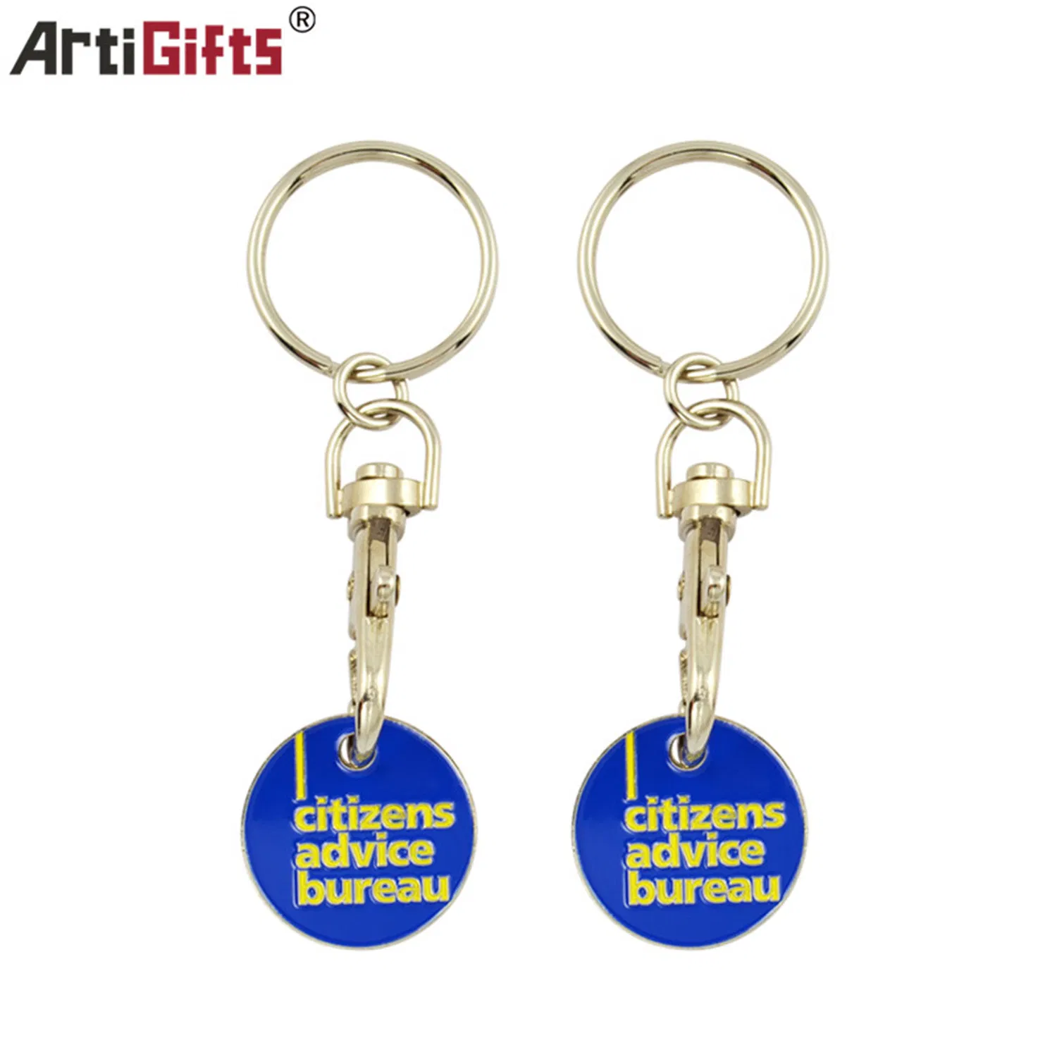 Promotional Customer Logo Trolley Coin Key Tag