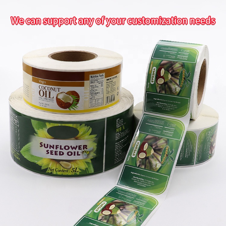 Custom Self Adhesive Package Labels Roll Printed Stickers Waterproof Juice Bottle Food Safety Label For Food Packaging
