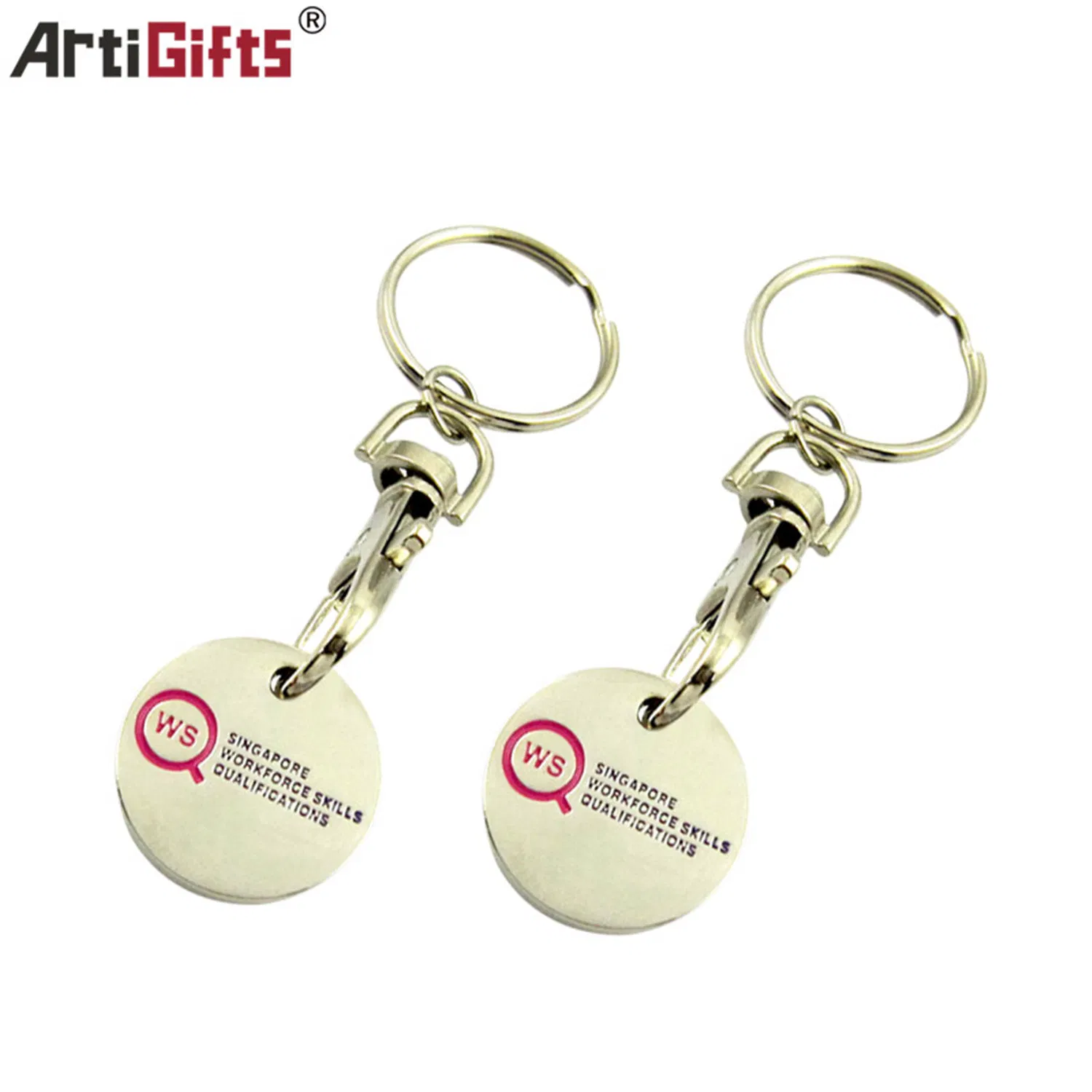 Promotional Customer Logo Trolley Coin Key Tag