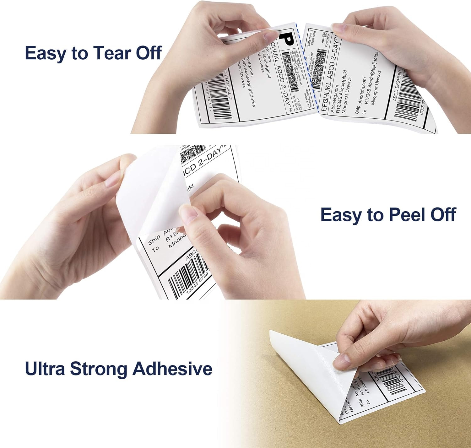 High-quality 4x6 shipping label printer with perforated direct thermal labels, for warehousing and logistics