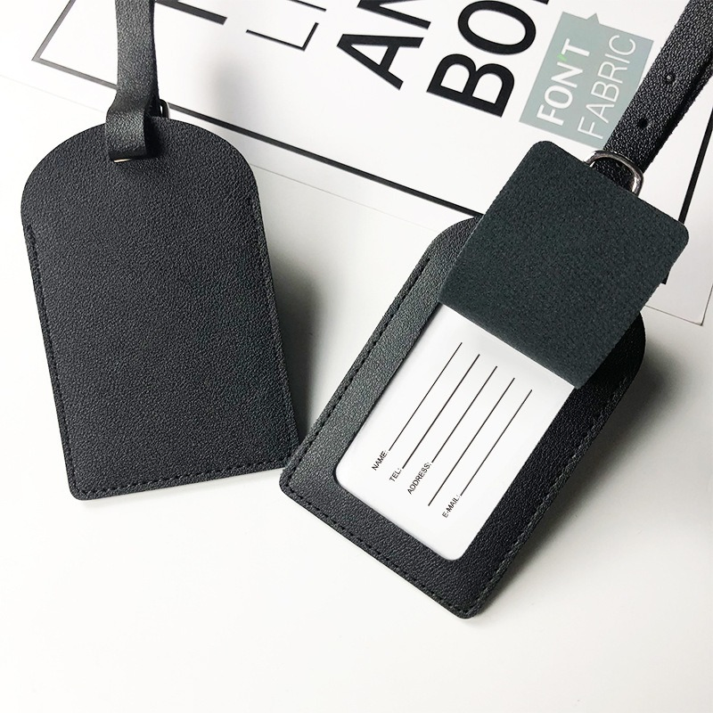 Wholesale Custom PU Leather Travel Luggage Tag Cheap Multi-Color Tags Holder for Suitcase Backpacks Promotional Travel