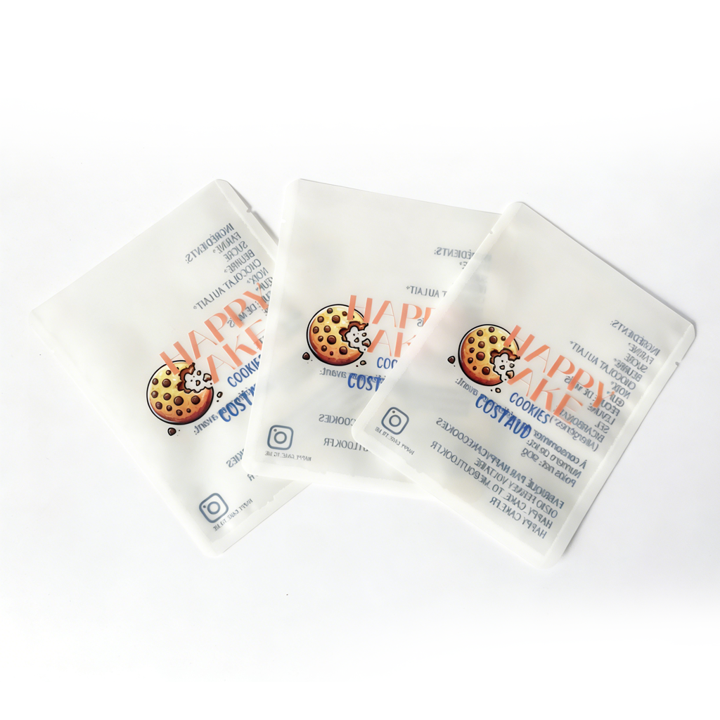 Custom Cookie Packaging Set: Mylar Bags and Cardboard Boxes with Window, Food Grade Smell Proof Stand up Pouch Bakery Box