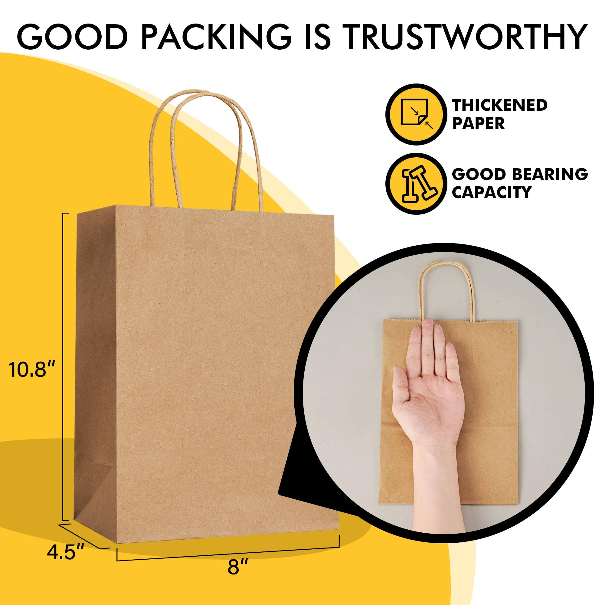 Compostable Kraft Paper Colorful Bag With Handle Disposable Food Packaging for Takeaway Shopping Custom Logo Wholesale Supplier