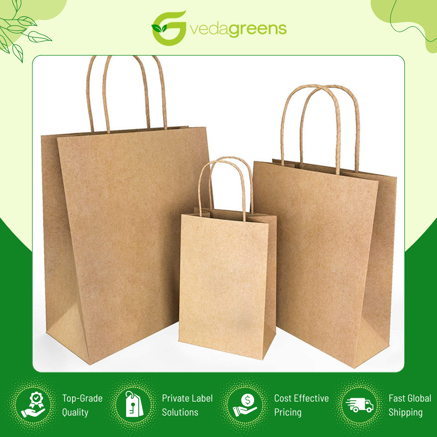 Bulk Supply Eco-Friendly Paper Bags &ndash; Ideal for Shopping, Food Takeaways &amp; Retail Packaging from Top Listed India Origin Vendor