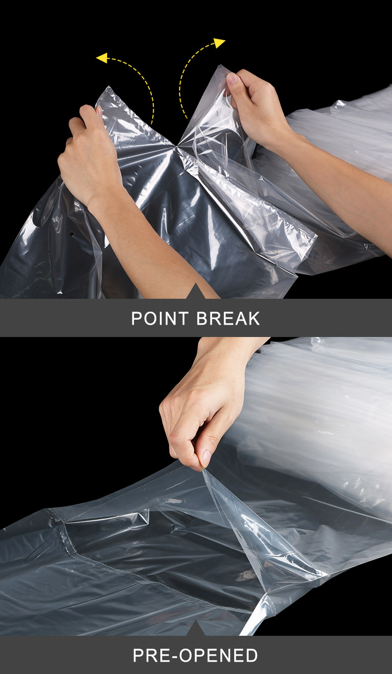 Custom Printed Fanfolded Perforated Poly Pre-Opened Auto Packaging Bags