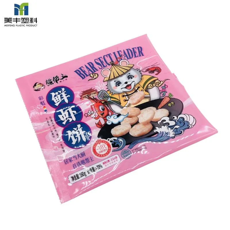 Customized Printed Logo Sustainable Recycled Plastic Seafood Fish Ball Bag Packaging for Freezer